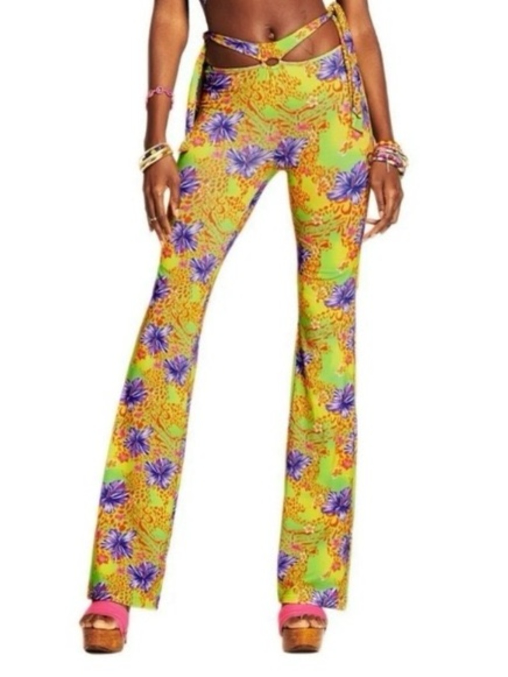 I.AM.GIA Neon Green Pattern Pants